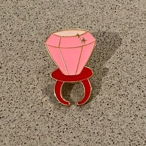 Elegant Pink and Red Gem Ring Brooch